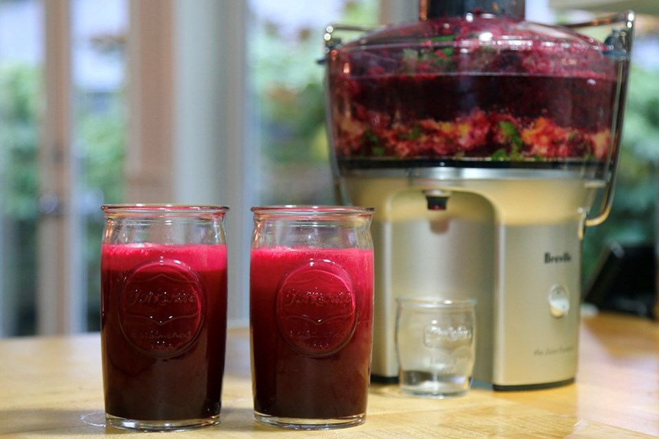 Heart Beet Juice fresh from the garden is heart smart, delicious and beautiful.