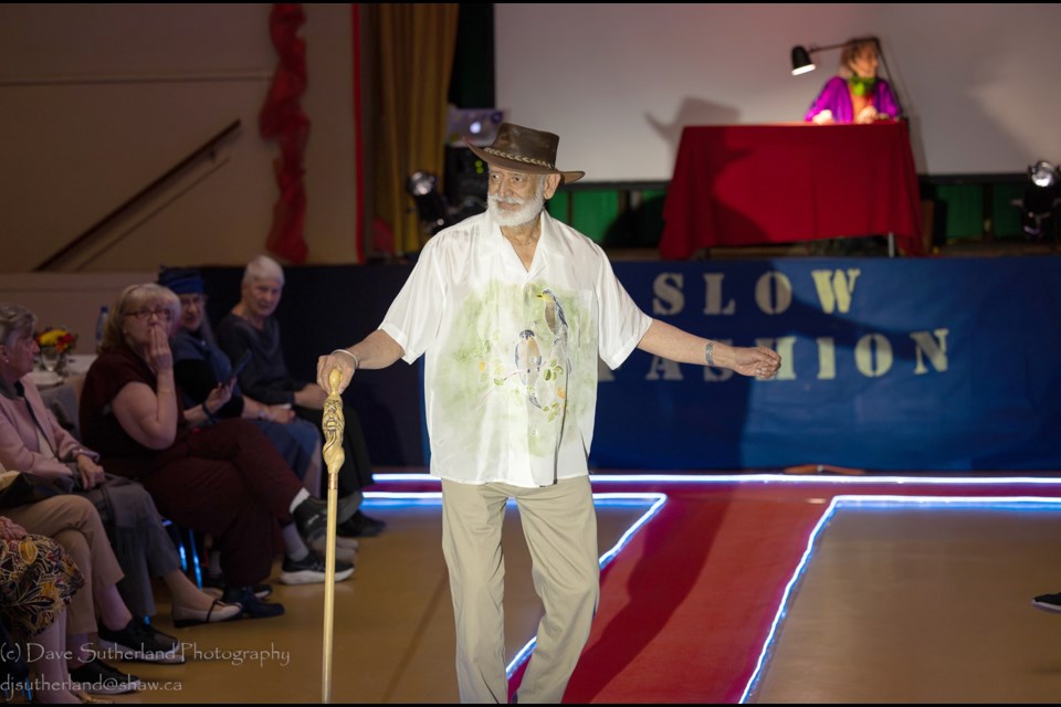 Silver Harbour Seniors Activity Centre members model their handmade garments for the centre's Slow Fashion Show, April 12.