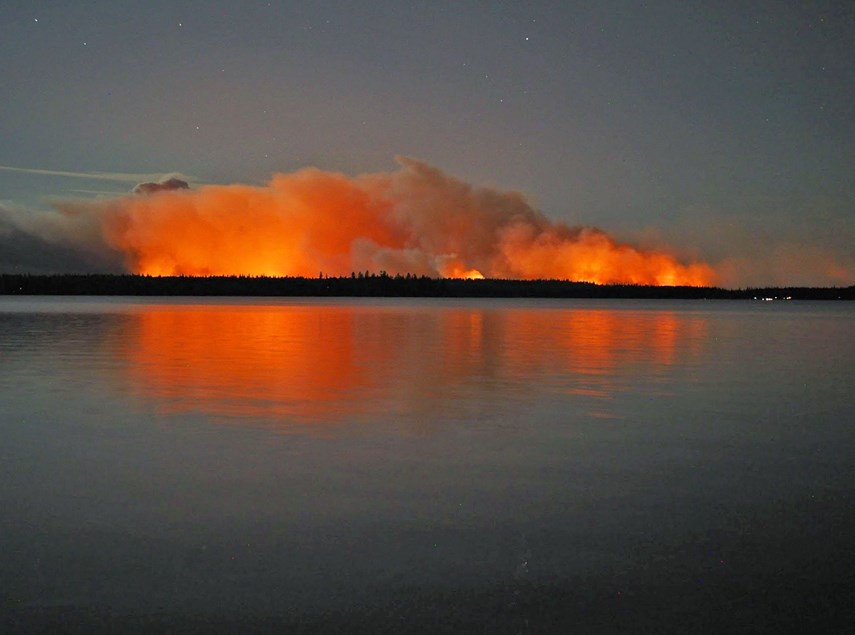 A wildfire approaches North Vancouver writer Claudia Cornwall’s cabin at Sheridan Lake in 2017. That jarring experience, as well as the lived experiences of people in many communities throughout British Columbia during that summer, influenced Cornwall’s newest book, which has been shortlisted for a B.C. and Yukon Book Prize. 