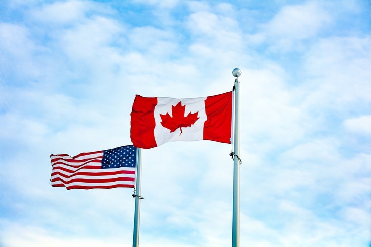 Canada-U.S. flags