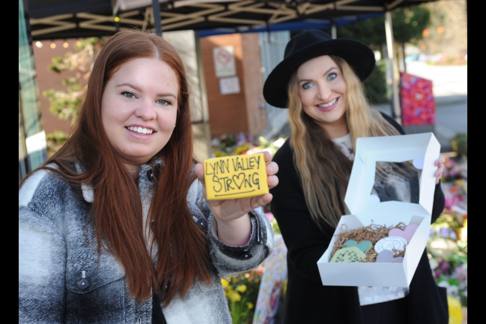 Katie Houck, from Katie Marie Cakes, and Fleur Holohan-Fogerty, from Central Lonsdale, collaborated on a sweet cookie box initiative to help raise money for those impacted by the stabbing attack at Lynn Valley Village.