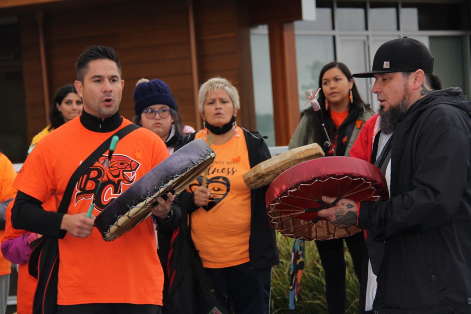 Tsleil-Waututh members walked 8.5 km through North Vancouver to the former St. Paul's Residential School site to commemorate National Day for Truth and Reconciliation on Sept. 30, 2021.