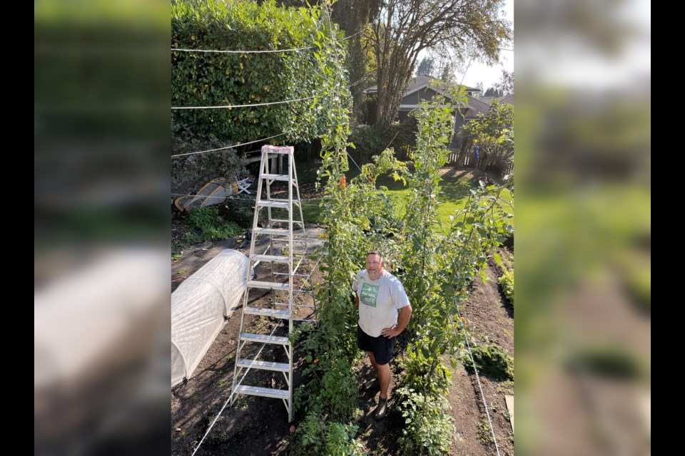 Chris Coyne has been growing colossal crops for several years in the yard of his home in the Greenwood Park area of the City of North Vancouver.