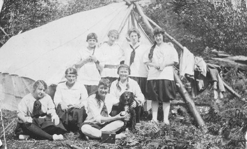 A Girl Guides camp at Gower Point, Sunshine Coast.