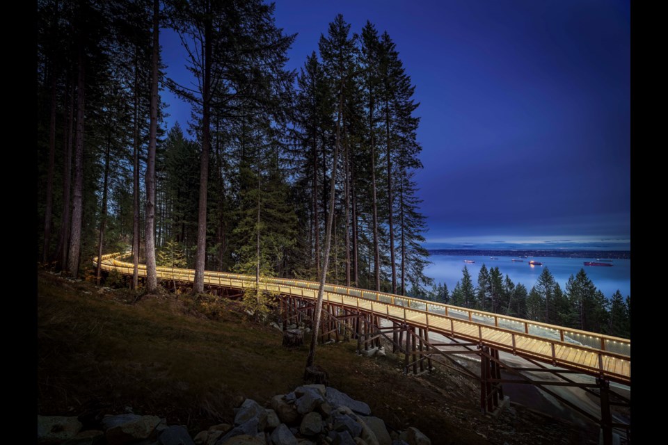 The newly built Trestle Bridge was opened by West Vancouver Mayor Mary-Ann Booth Thursday, Dec. 2, 2021. The bridge is one part of the broader trail system connecting Cypress Village and Chippendale Road.