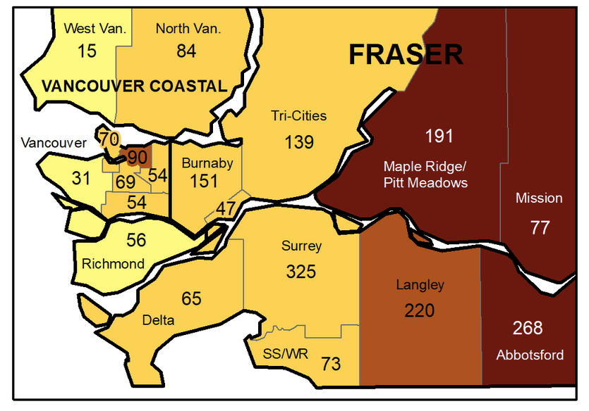 COVID map Lower Mainland Oct2, 2021