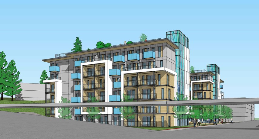 Park Royal's proposed 199-micro-unit apartment building is planned for the corner of Taylor Way and Clyde Avenue in West Vancouver. About 90 per cent of the rental homes would be just 350-square feet.