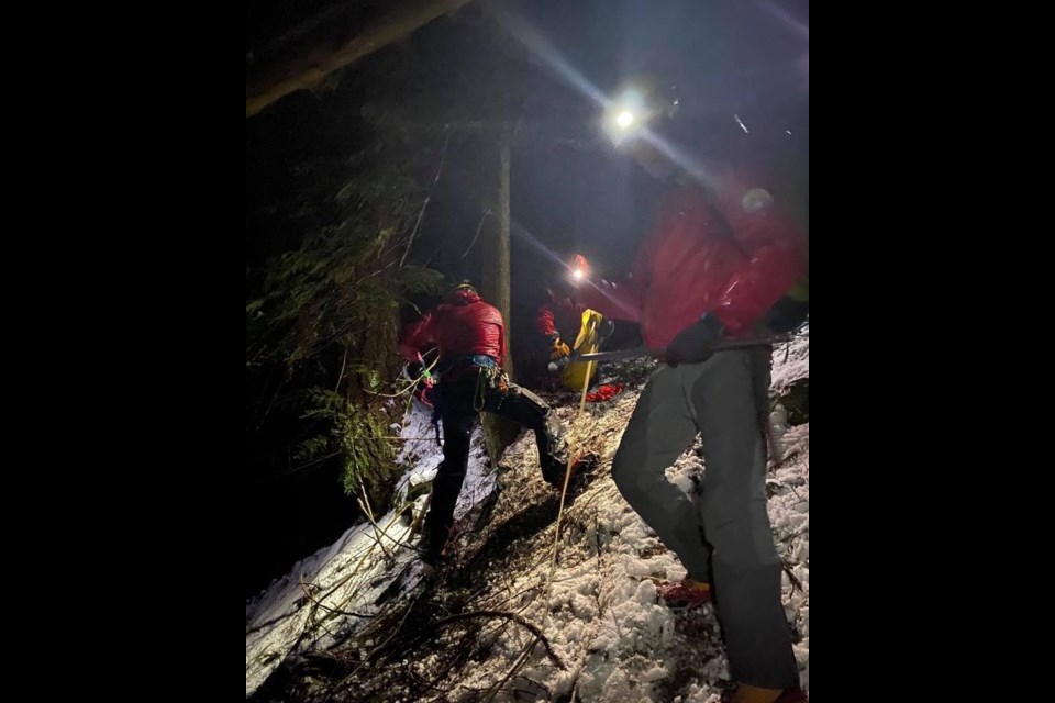 North Shore Rescue had to save two hikers after dark on Sunday after they ended up stuck on a cliff in a closed off area on Grouse Mountain.  