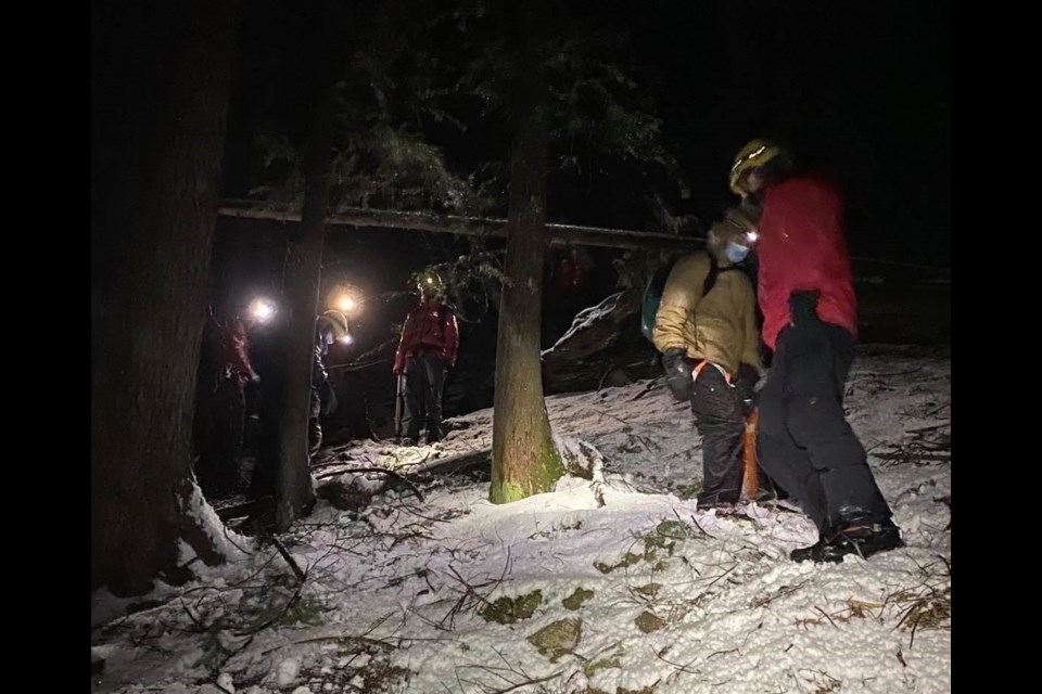 North Shore Rescue had to save two hikers after dark on Sunday after they ended up stuck on a cliff in a closed off area on Grouse Mountain.  