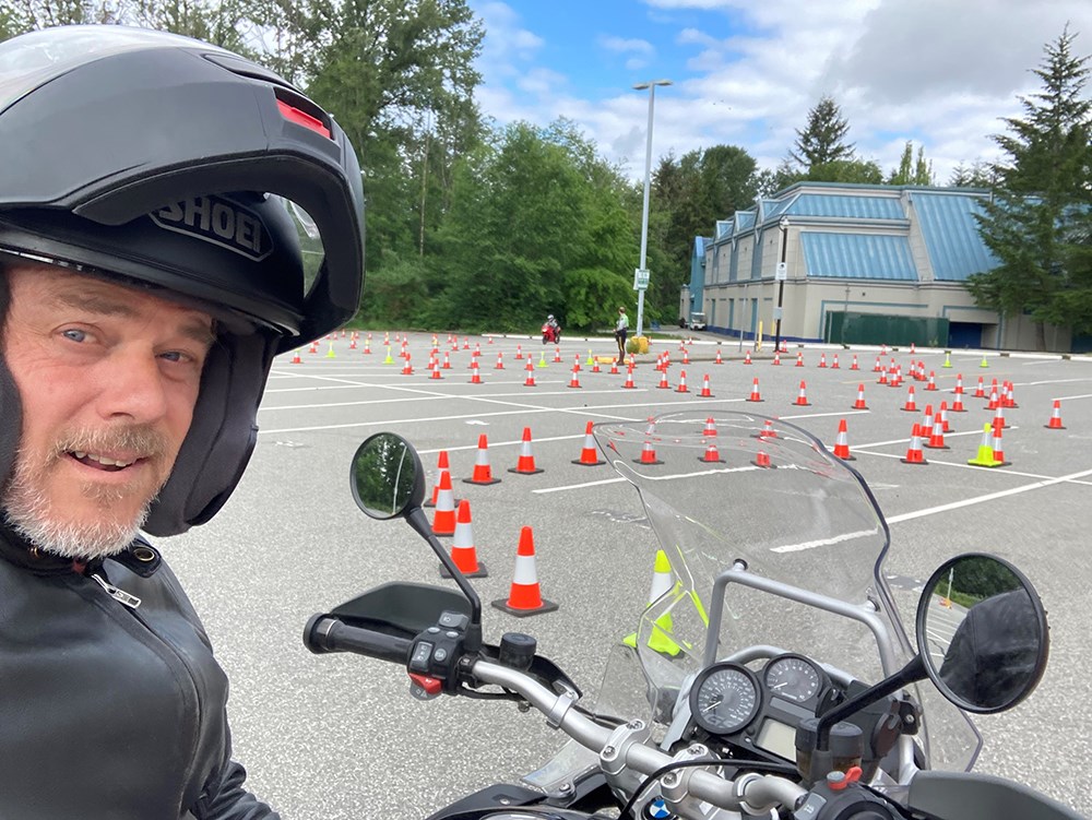 Take the RCMP motorcycle skills challenge at CapU’s North Vancouver campus