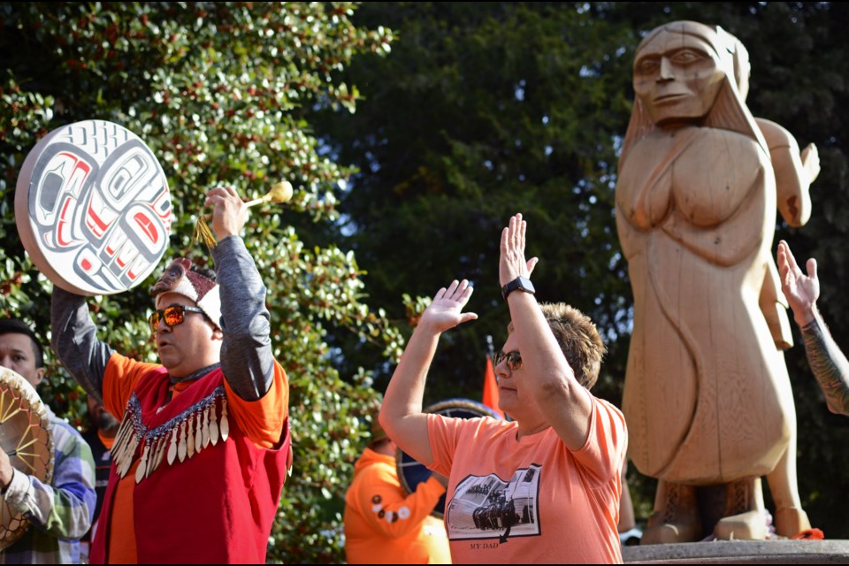 Orange shirts were worn to honour residential school survivors as well as the ones who didn't survive.