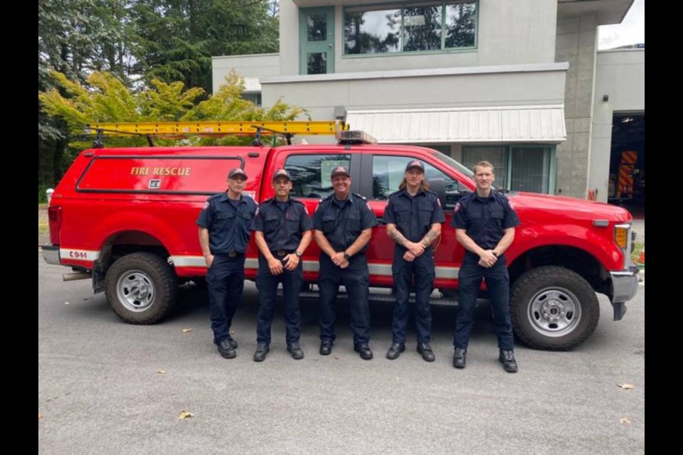 A five-person firefighting team from the District of North Vancouver is lending support to wildfire crews near Penticton in B.C.'s Okanagan.