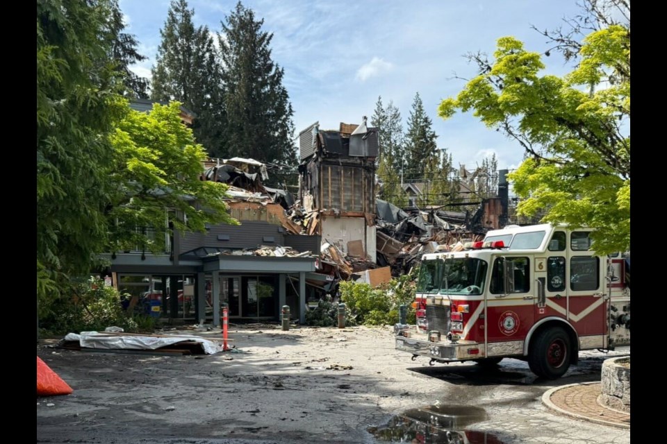 Silverlynn Apartments in Lynn Valley has "severe damage" after a fire tore through the building Saturday morning. | Mark Teasdale
