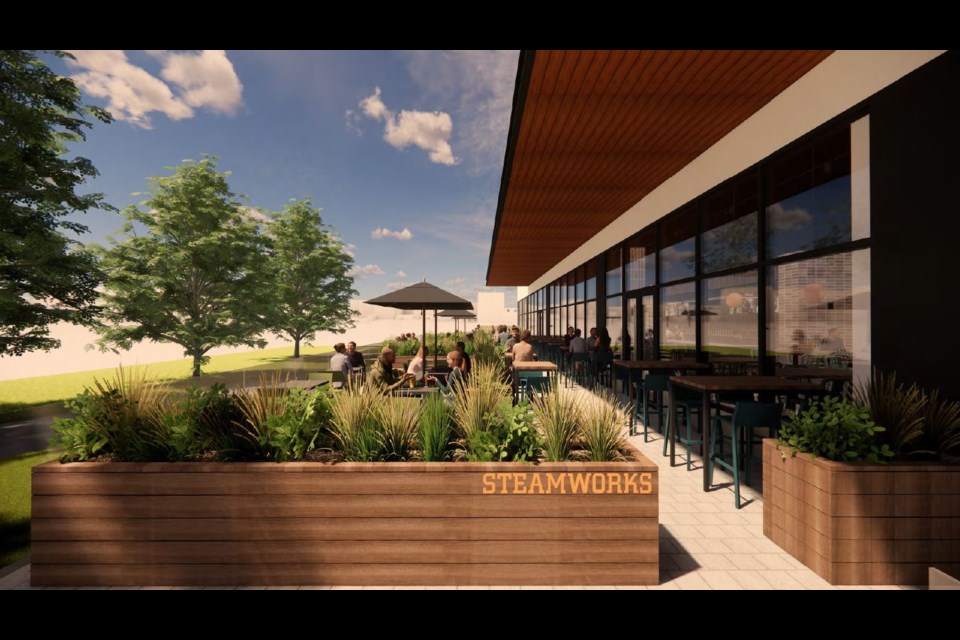The North Vancouver Steamworks will feature a 1,900-square-foot patio with 140 seats. | Darwin Properties
