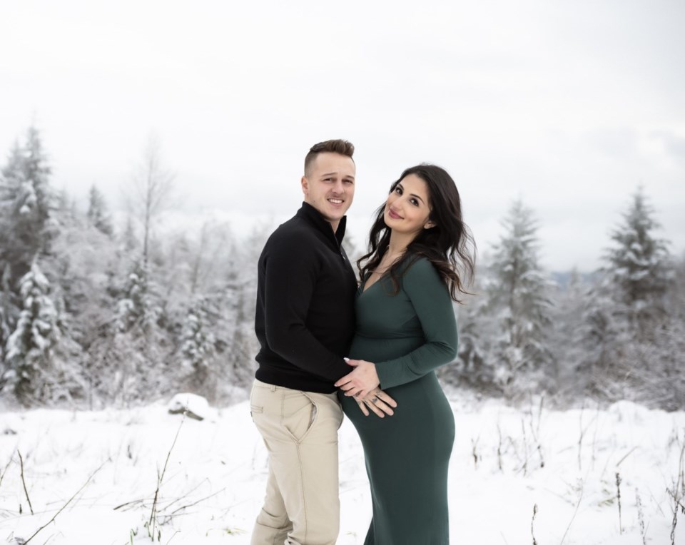 pregnant couple Emilie Negahban and Robin Addison 