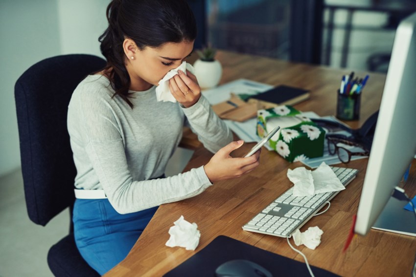 sneezing at work