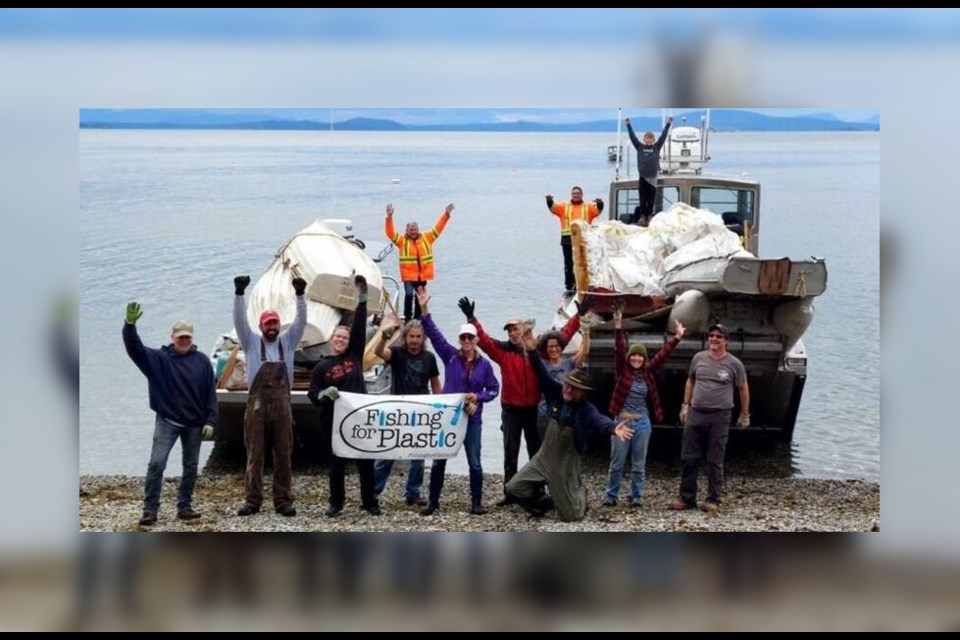 Fishing For Plastic's clean up operation on Savary Island saw them remove truckloads of polystyrene bricks from the coastal waters.