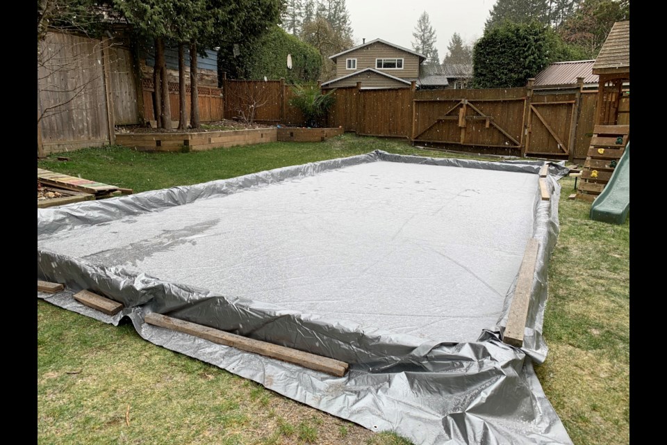 Lynn Valley resident Jason English has prepped a backyard rink for his kids just in time for B.C.'s cold snap. 