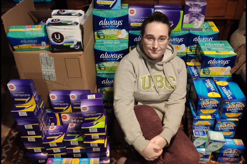Carly Pistawka, from North Vancouver, has been busy organizing a spring drive to collect period products for women in First Nations communities in Northern and Coastal B.C.