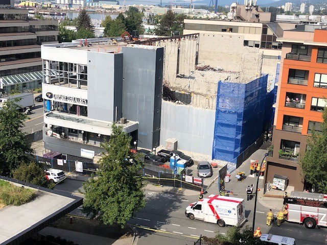 A building under demolition on Chesterfield Avenue, between West First Street and Esplanade Avenue, had a structural failure causing part of the building to collapse on Aug. 25. 