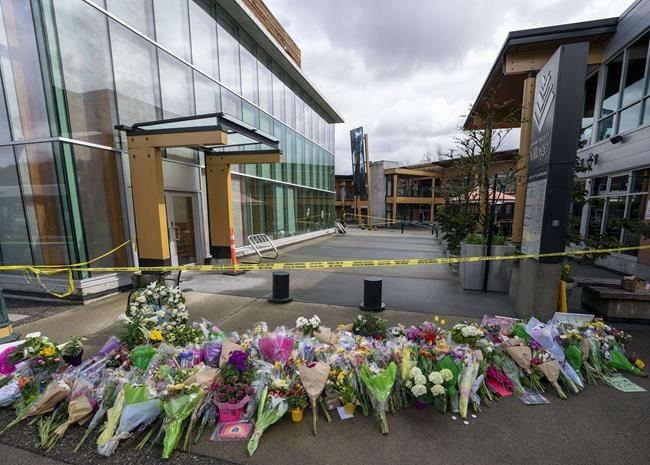 Memorial outside Lynn Valley Public Library