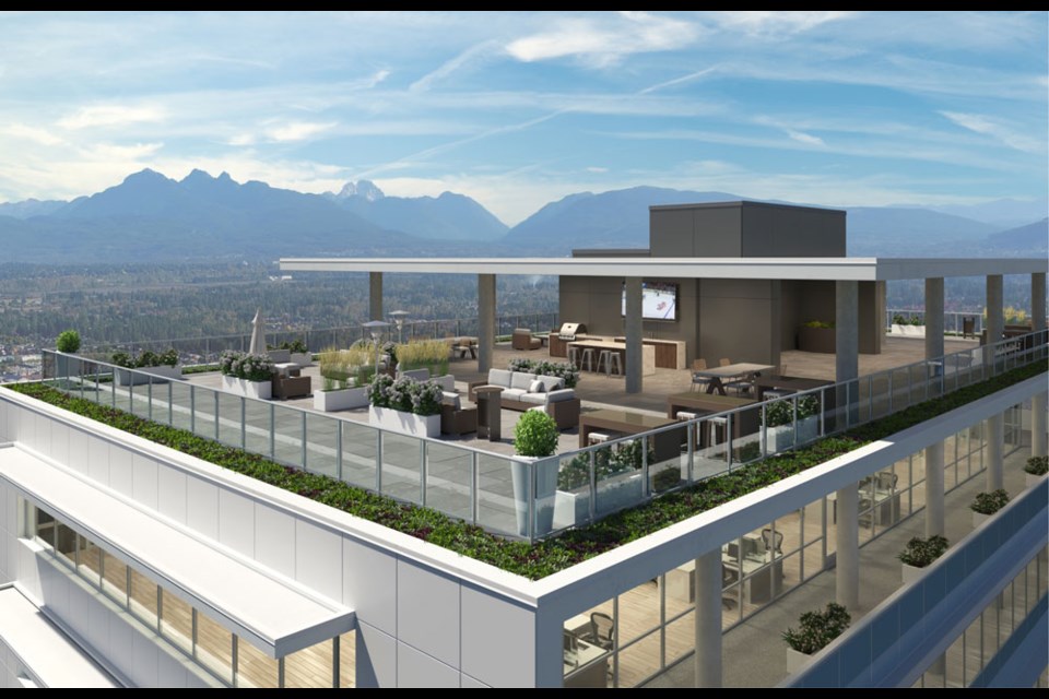 The business hub rooftop patio at Latimer Heights will offer breathtaking mountain views.