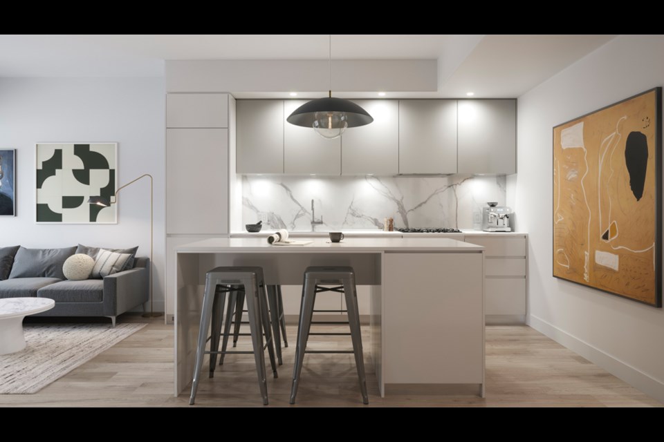 The spacious gourmet kitchens. 