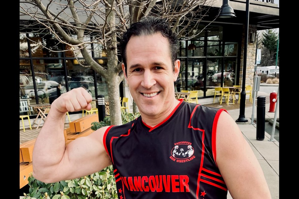 North Vancouver arm wrestling champ Clayton Faulconer is getting back into fighting form after suffering a traumatic brain injury when a car hit him while he was walking in Vancouver in 2018. 