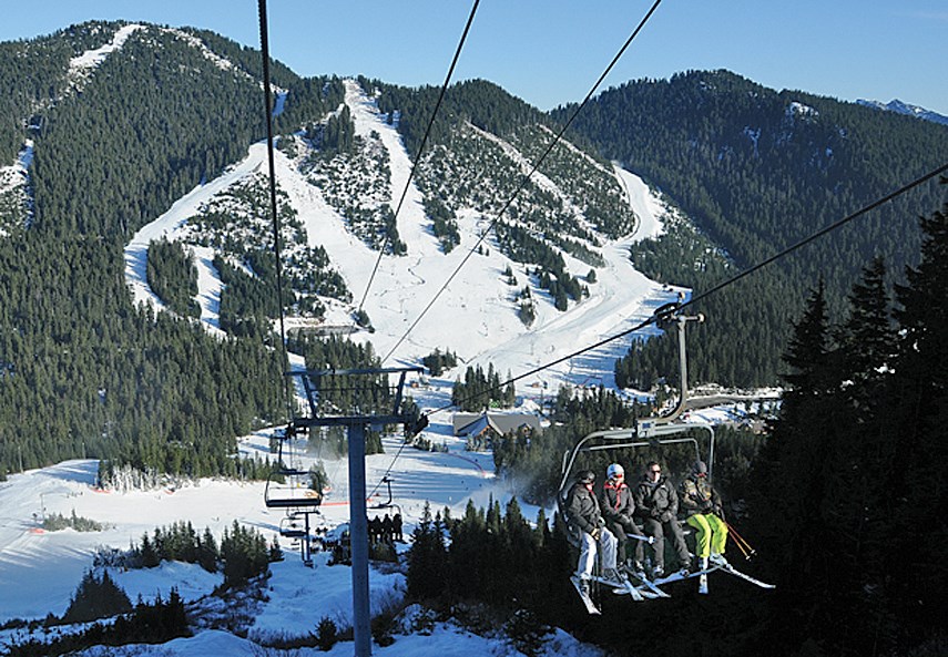 Skiers head up the  Eagle Express chair on Cypress Mountain.
Mike Wakefield, North Shore News

 