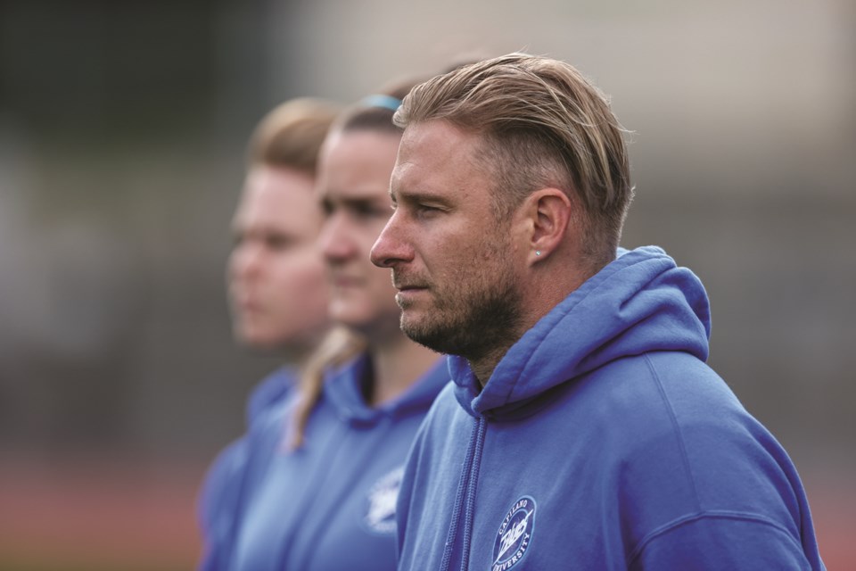 Capilano University women's soccer coach Dennis Kindel will be gunning for a national championship with his Blues starting Nov. 10, 2021, in Toronto. Kindel won one as a player with the Blues back in 2003.  