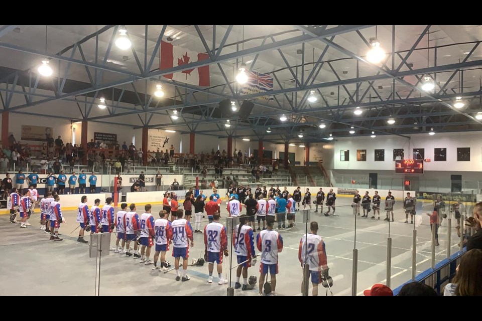 The North Shore Indians play their final game at Harry Jerome Community Recreation Centre arena, against Ladner Pioneers  on Aug. 10, 2021. 