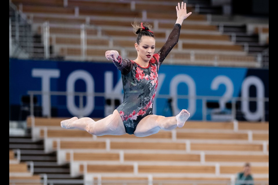 North Vancouver's Shallon Olsen competes in the qualifying rounds of the 2020 Olympic Games in Tokyo on July 25, 2021. 