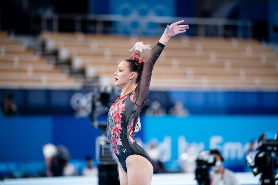 North Vancouver's Shallon Olsen competes in the qualifying rounds of the 2020 Olympic Games in Tokyo on July 25, 2021. 