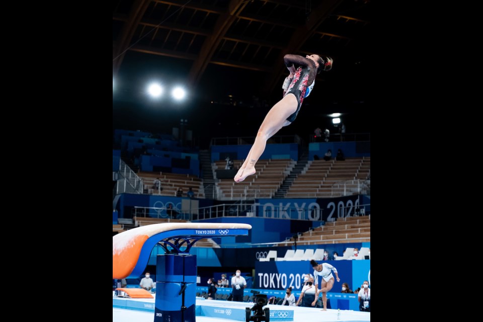 North Vancouver's Shallon Olsen competes in the qualifying rounds of the 2020 Olympic Games in Tokyo on July 25, 2021. 