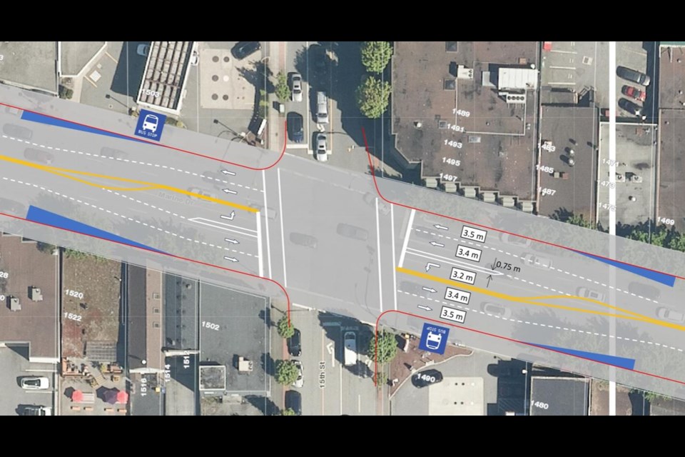 Left-turn bays have been suggested at 15th and Marine. | District of West Vancouver