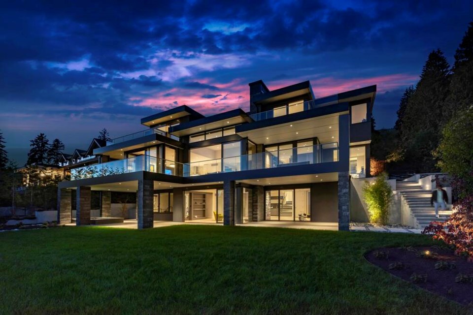 A five-bedroom, eight-bathroom three-year-old house at 2550 Rosebery Ave. in West Vancouver sold Oct. 21, 2022, for $7.77 million after 28 days on the market. | Zealty.ca


