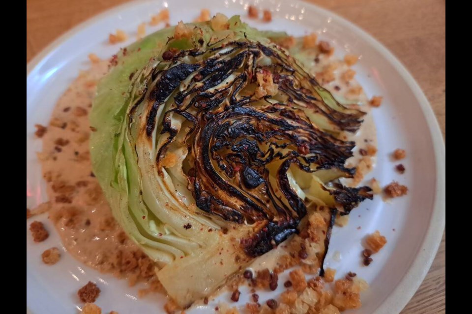 BBQ Cabbage Caesar with pink peppercorn and mini croutons ($20). | Nick Laba / North Shore News