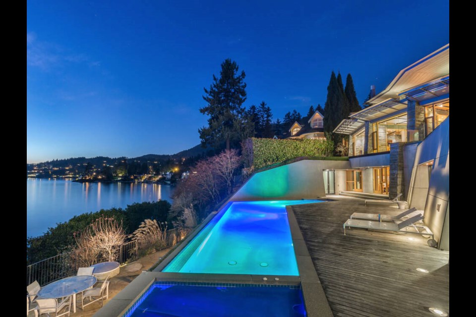 This five-bedroom, seven-bathroom luxury estate at 2910 Park Lane on the Altamont waterfront sold for $21.5 million on Aug. 10. It was the top real estate sale in 2022 on the North Shore.| Zealty.ca 