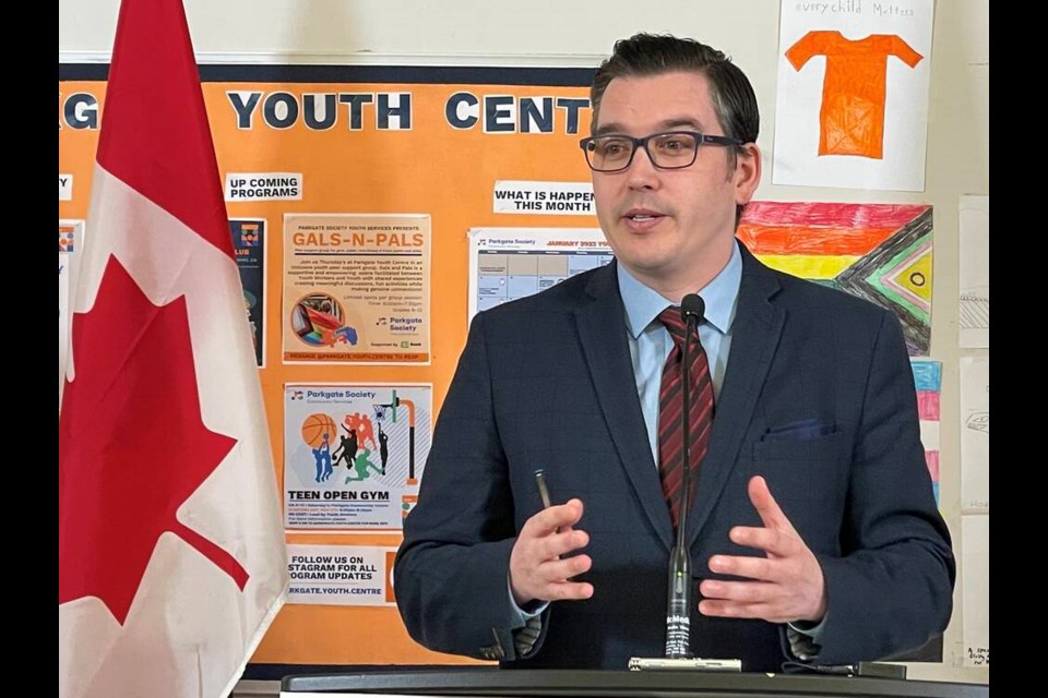 Burnaby-North Seymour MP Terry Beech was at Parkgate Community Centre in North Vancouver, Jan. 19, 2023, to announce $1.779 million in funding to help the North Shore communities address underlying causes of crime. | Jane Seyd / North Shore News
