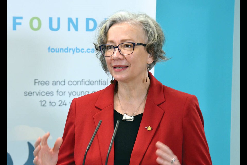B.C. Minister of Mental Health and Addictions Jennifer Whiteside announces $16 million in funding to Foundry Youth Services BC, on Monday, Feb. 13, 2023, in North Vancouver. | Paul McGrath / North Shore News 