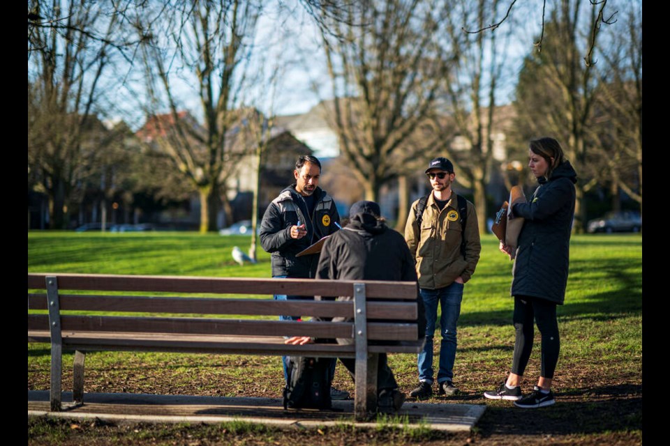  Volunteers surveyed people who are homeless across Metro Vancouver, including the North Shore, March 8. | John Lehmann