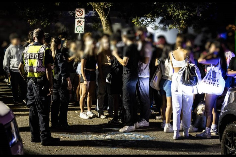 West Vancouver Police were kept busy dealing with crowds of hundreds who gathered at Ambleside Beach over the May long weekend. | WVPD 