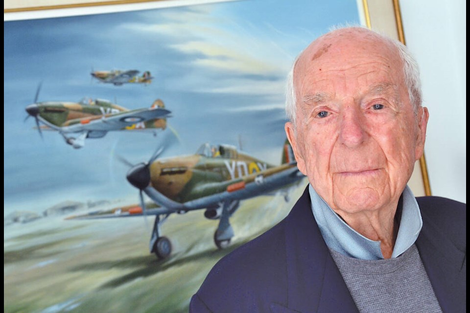 Ran Clerihue, 100, is the last surviving Second World War member of 407 Demon Squadron. The Royal Canadian Air Force conducted a flyby in tribute to Clerihue for his 100th birthday on June 1, 2023. | Paul McGrath / North Shore News 