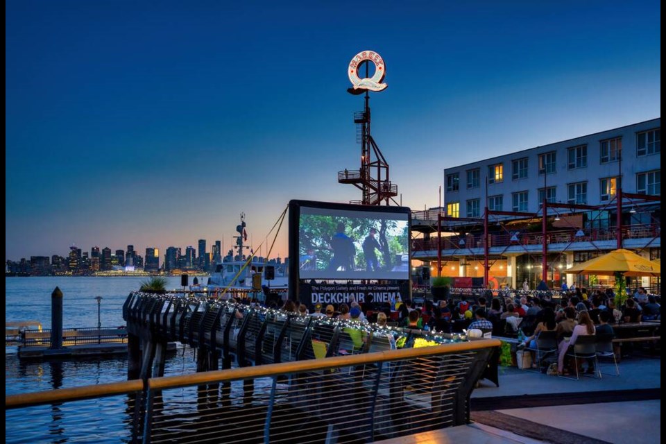 Films on the two-storey screen start at sunset on Cates Deck, Thursdays throughout the summer. | Akeem Nermo / The Polygon Gallery 