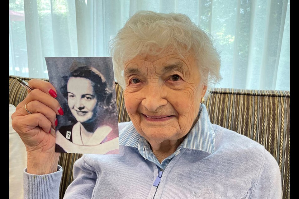 Elaine Wilson recalls her graduation in Camrose, Alta., three days after D-Day. A teacher let her borrow an outfit that included a sealskin cape. Hollyburn House 
