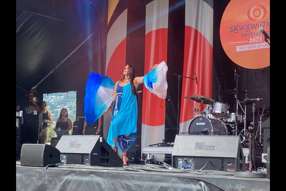 Sierra Tasi Baker performed a dance on the Ambleside stage. | Mina Kerr-Lazenby /North Shore News