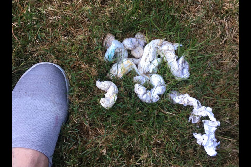 Bear scat that is almost entirely plastic. | Courtesy of the North Shore Black Bear Society 