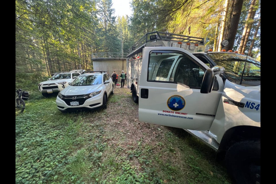 North Shore Rescue volunteers prepare to search the North Vancouver watershed Sept. 14, 2023. They were looking for the remains of a man from Edmonton who went missing in 2020. | Pat Bell 