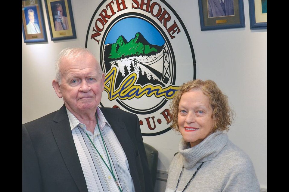 President Tom Taylor and vice-president Viki Engdahl celebrate the North Shore Alano Club’s 50th anniversary earlier this month. | Paul McGrath / North Shore News 