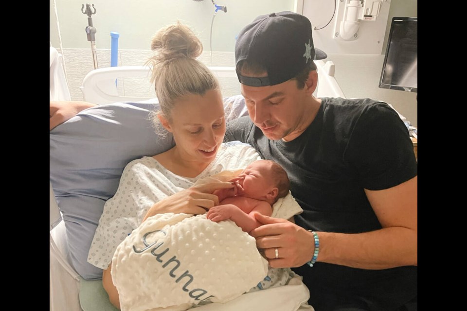The North Shore's first baby of 2024, Gunnar Gordon, was born at Lions Gate Hospital Jan. 1 to parents Alex and Graeme Gordon of North Vancouver. | photo courtesy Alex Gordon